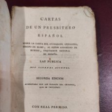 Libros antiguos: CARTAS DE UN PRESBÍTERO ESPAÑOL SOBRE GREGOIRE OBISPO DE BLOIS AL INQUISIDOR DE ESPAÑA - 1798 175P.. Lote 247400260