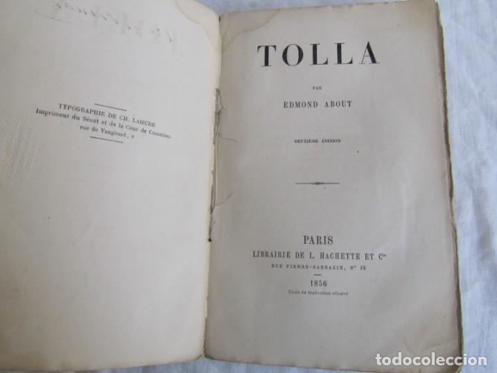 Libros antiguos: Tolla, Edmond About, 1856, en franc&eacute;s - Foto 6