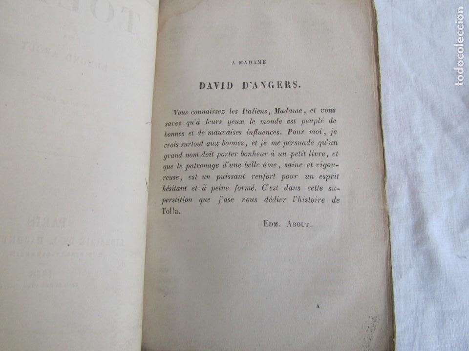 Libros antiguos: Tolla, Edmond About, 1856, en franc&eacute;s - Foto 7