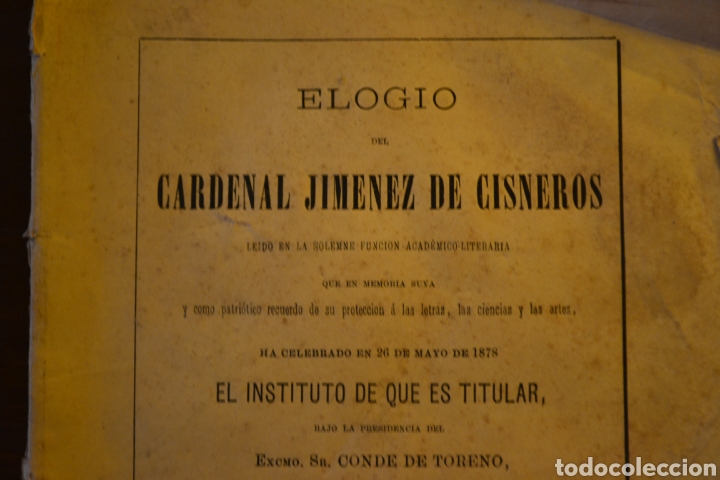 Libros antiguos: Elogio Cardenal Cisneros. 1878 - Foto 2