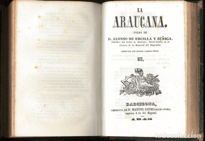 Libros antiguos: LA ARAUCANA - ERCILLA y Z&Uacute;&Ntilde;IGA, Alonso de - Foto 6