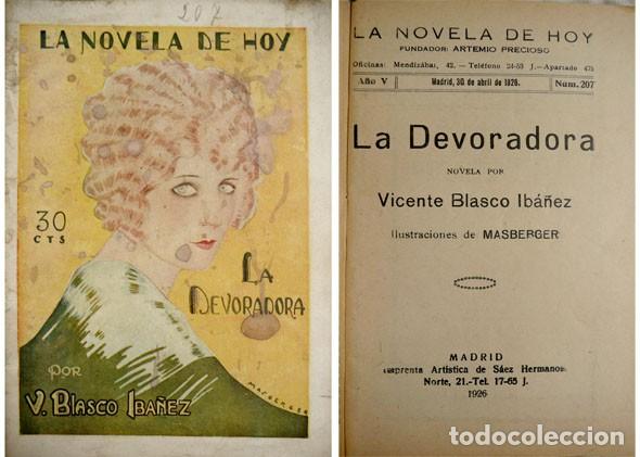 Libros antiguos: BLASCO IB&Aacute;&Ntilde;EZ, Vicente. La Devoradora. Novela. 1926. - Foto 1