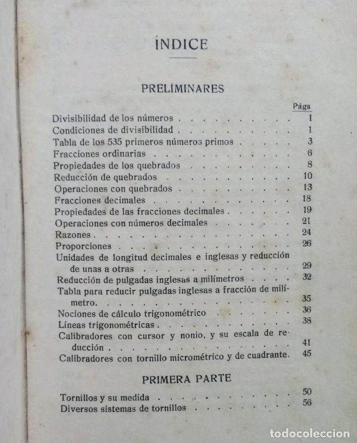Libros antiguos: MANUAL DEL TORNERO MECANICO - S. DINARO - 1919 - Foto 3