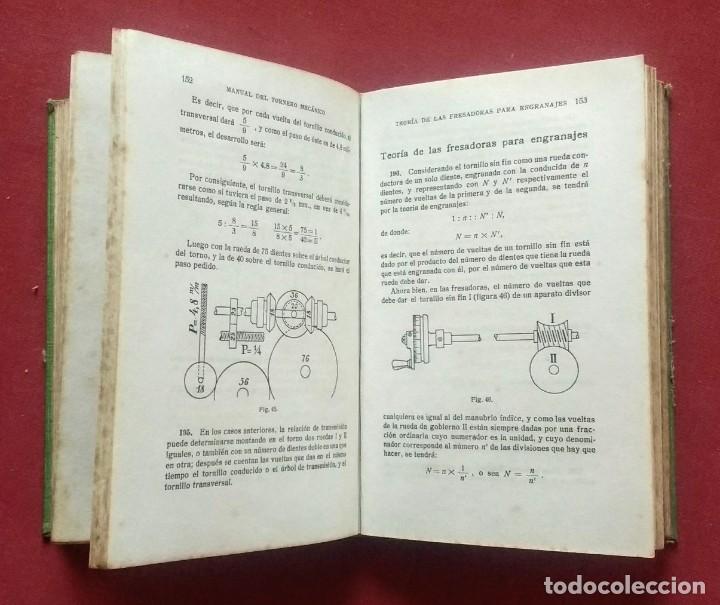 Libros antiguos: MANUAL DEL TORNERO MECANICO - S. DINARO - 1919 - Foto 6