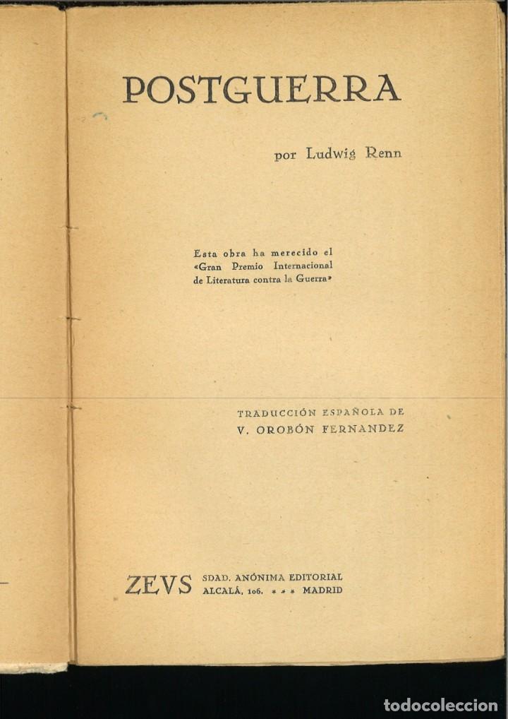 Libros antiguos: POSTGUERRA. LUDWING RENN - Foto 2