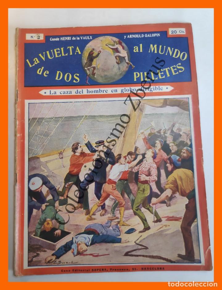 Livres anciens: La Vuelta al Mundo de dos pilletes n&ordm; 2 - La caza del hombre en globo - H. Vaulx y A. Galopin