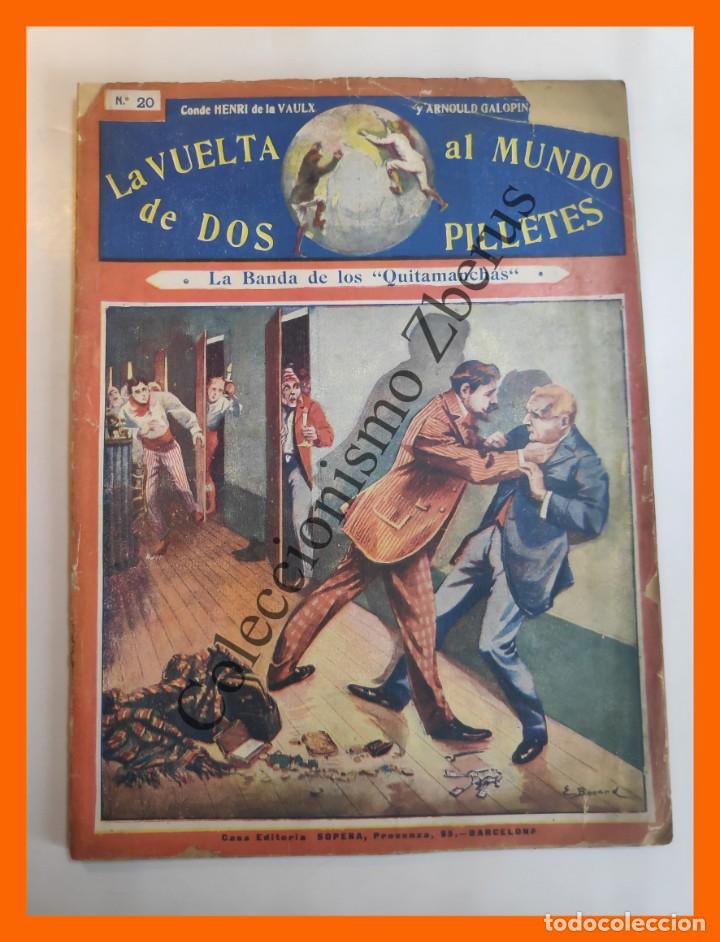 Livres anciens: La Vuelta al Mundo de dos pilletes n&ordm; 20 - La Banda de los Quitamanchas - H. Vaulx y A. Galopin