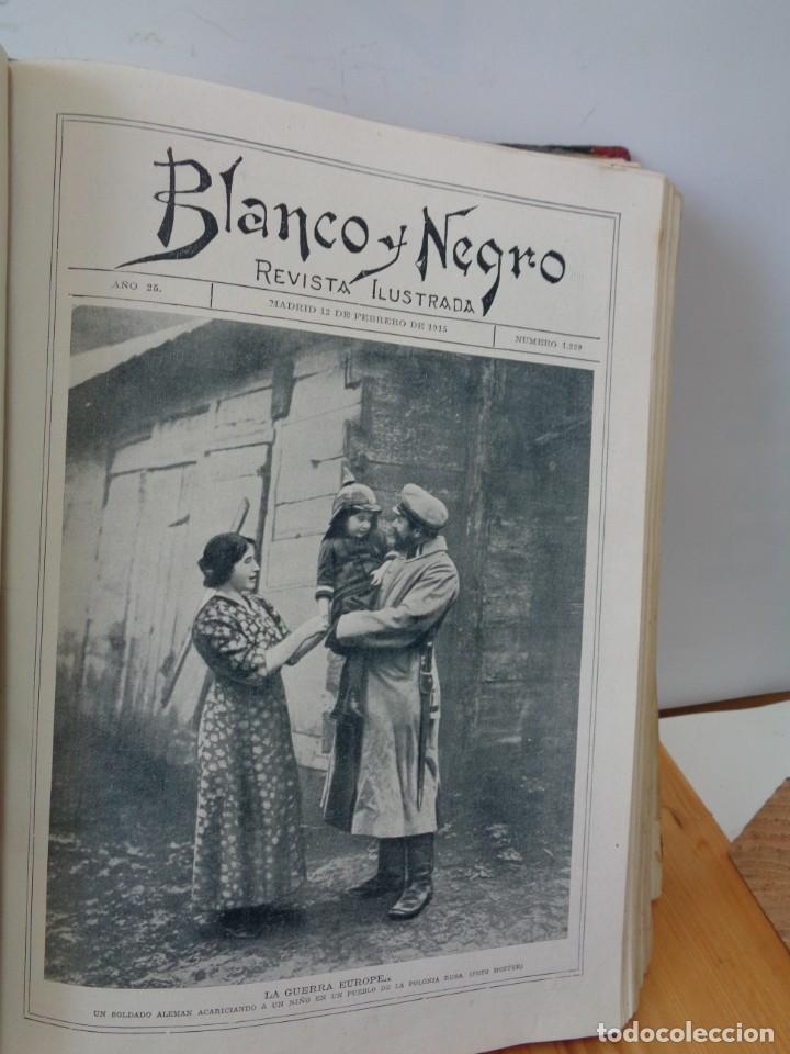 Libros antiguos: &iexcl;&iexcl; BLANCO Y NEGRO, A&Ntilde;O 1915. ENCUADERNADO. !! - Foto 5