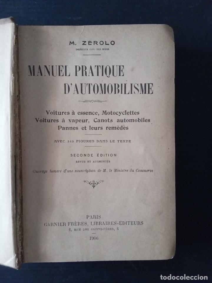 Libros antiguos: Manuel Pratique d  Automobilisme. - Foto 2