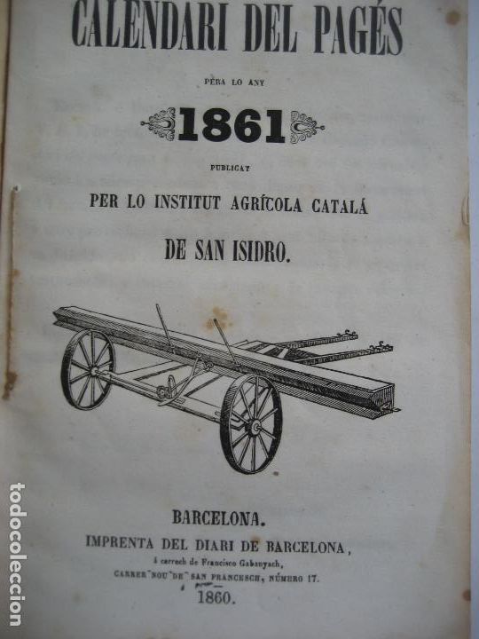 Libros antiguos: Calendari del Pages pera lo Any 1861. - Foto 2