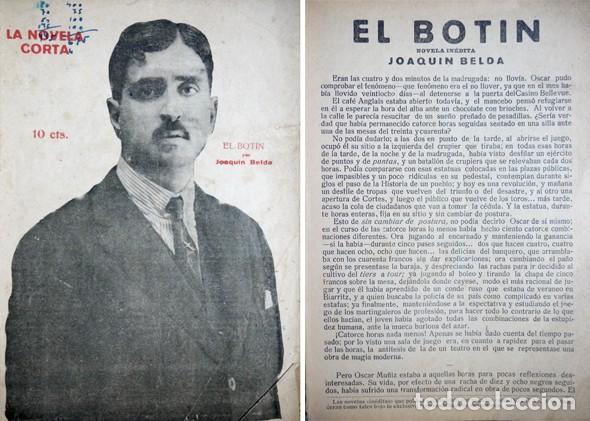 Libros antiguos: BELDA, Joaqu&iacute;n. El Bot&iacute;n. Novela. 1920. - Foto 1