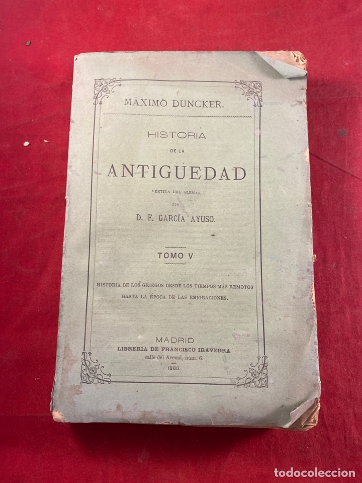 Libros antiguos: HISTORIA DE LA ANTIG&Uuml;EDAD 1880 TOMO V - Foto 1