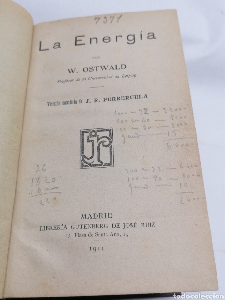Libros antiguos: La energ&iacute;a 1911 - Foto 2