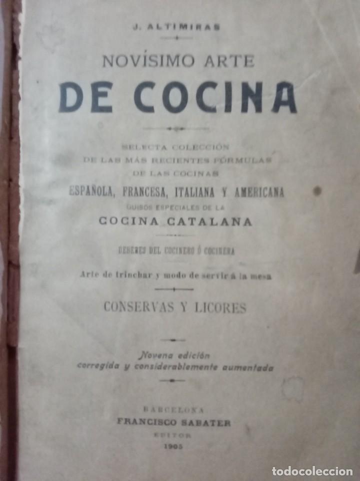 Libros antiguos: Arte de cocina. J.Altimiras. - Foto 2