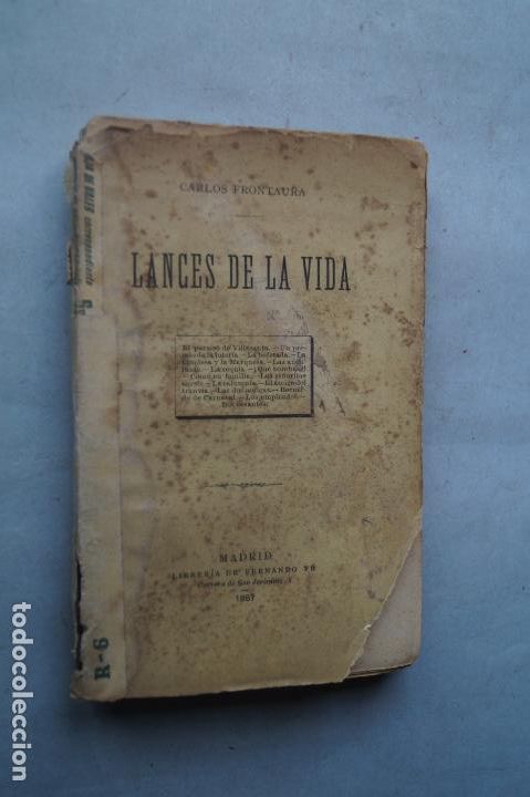 Libros antiguos: LANCES DE LA VIDA. CARLOS FRONTAURA. 1887 - Foto 1