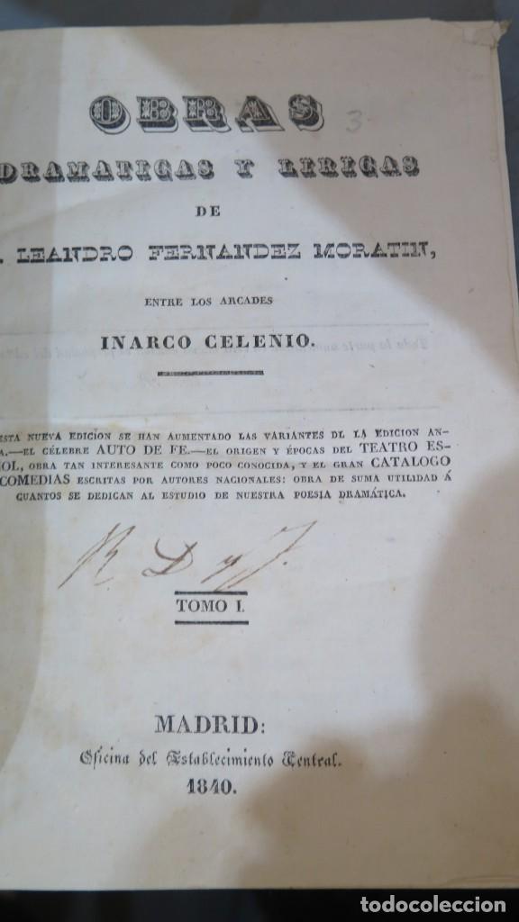 Libros antiguos: 1840.- OBRAS DRAMATICAS Y LIRICAS. MORATIN. TOMO I - Foto 2