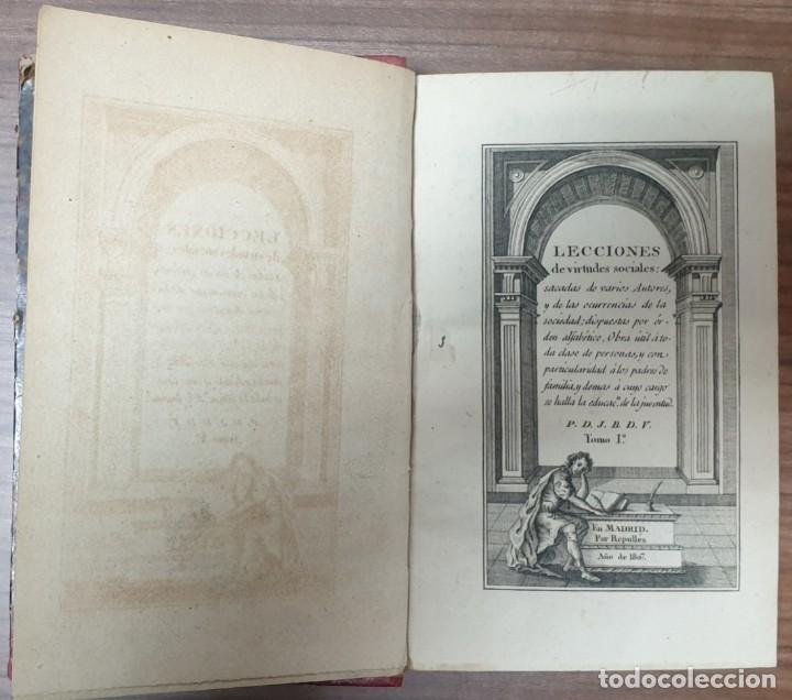 Libri antichi: Lecciones de virtudes sociales sacadas de varios Autores y de las ocurrencias de la sociedad 1807 ZW