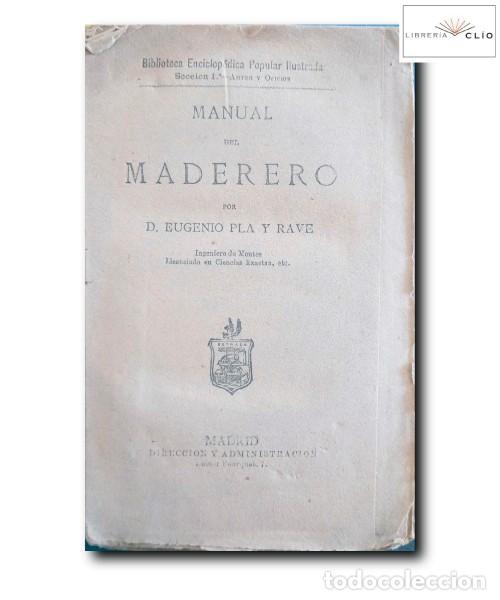 Libros antiguos: MANUAL DEL MADERERO. Pla y Rave, Eugenio - Foto 1