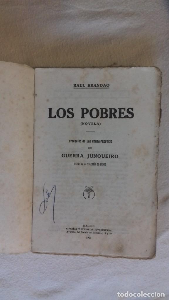 Libros antiguos: Raul Brandao. Los pobres ( novela ). 1921. - Foto 5