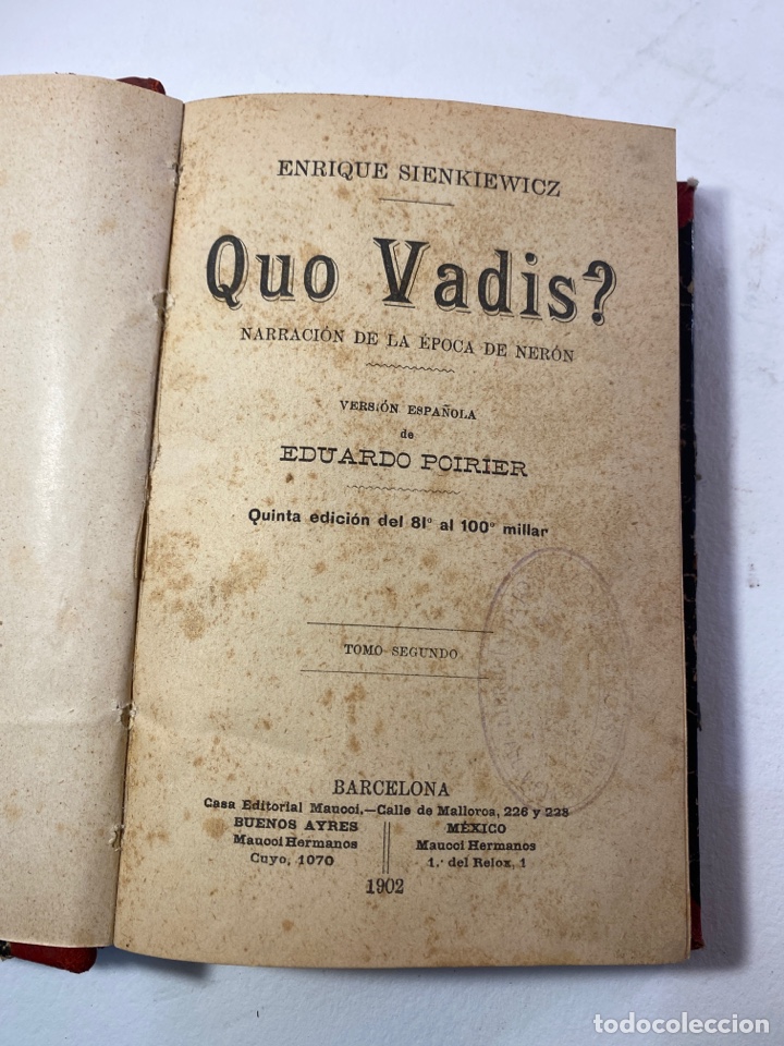 Libros antiguos: QUO VADIS 1902 - Foto 1