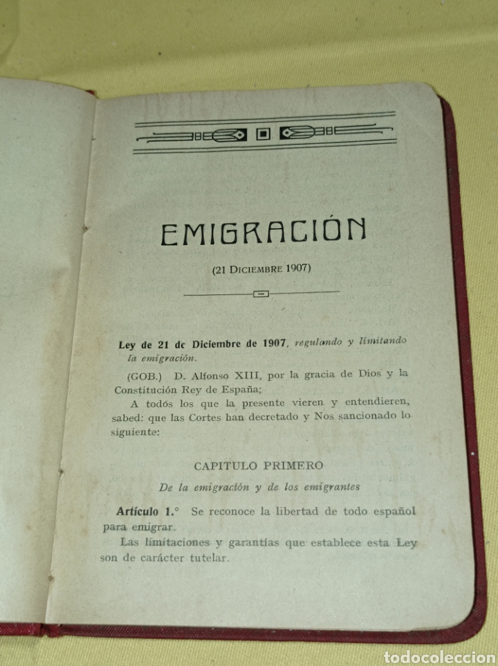 Libros antiguos: 1913 LIBRO EMIGRACION - Foto 3