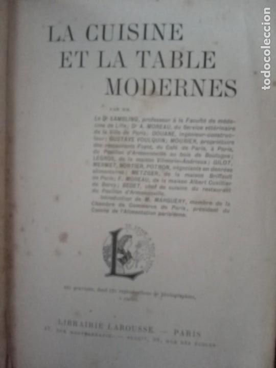 Libros antiguos: La Cuisine et la table modernes.Librairie Larousse. - Foto 4