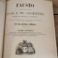 Livros antigos: FAUSTO, POEMA ESCRITO EN ALEMÁN POR J. W. GOETHE (1867), EX LIBRIS DE ROMERO MARTINEZ. Lote 260654065