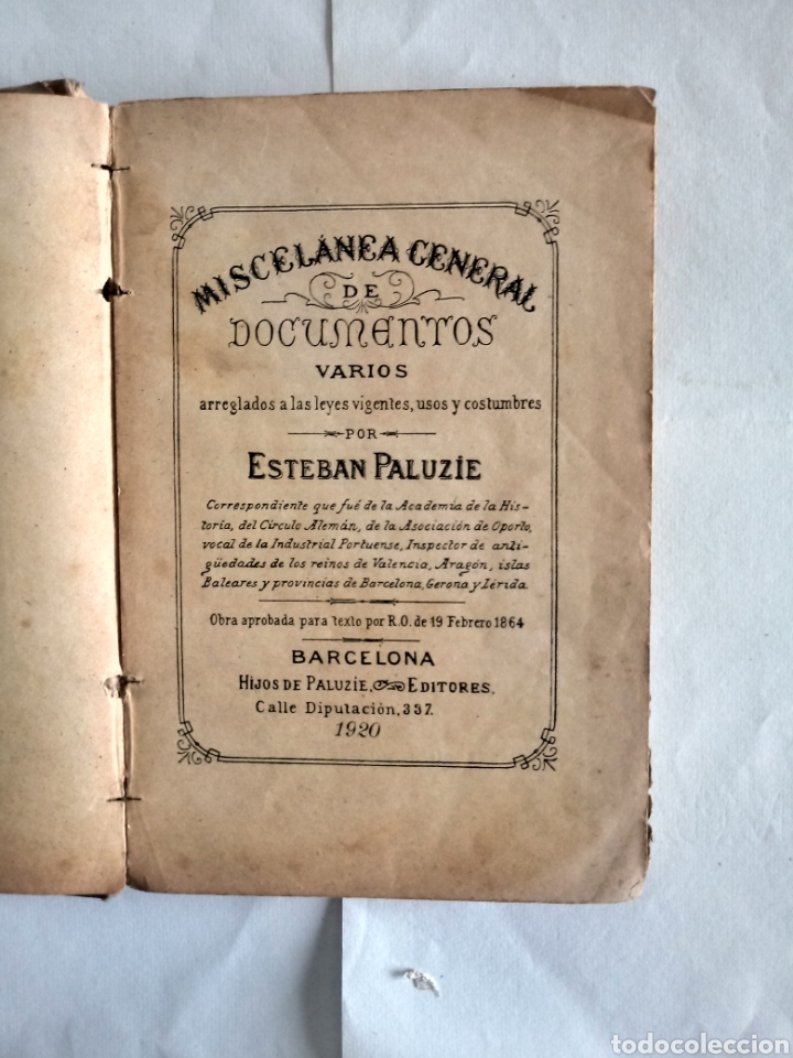 Libros antiguos: Miscelanea de documentos Paluzie - Foto 3