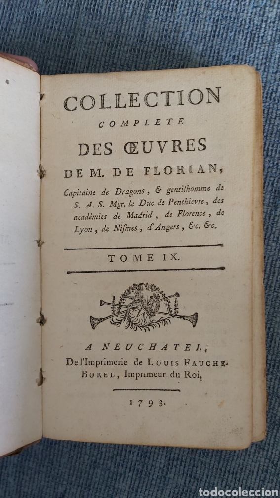 Libros antiguos: FABLES DE M. FLORIAN 1793. TOME IX - Foto 1