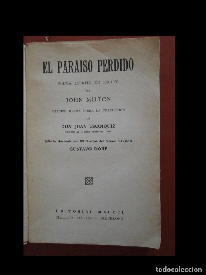 Libros antiguos: El Paraiso Perdido. Poema de John Milton - Foto 3
