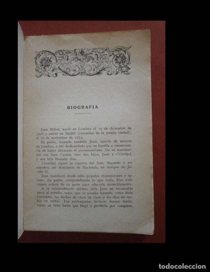 Libros antiguos: El Paraiso Perdido. Poema de John Milton - Foto 6