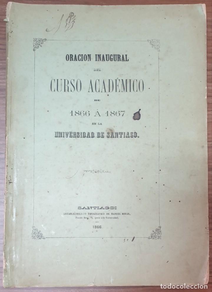 Antiquarische B&uuml;cher: DIONISIO GORRO&Ntilde;O DISCURSO UNIVERSIDAD DE SANTIAGO CURSO 1866 1867 Y DATOS ESTADISTICOS 1864 1865 ZW