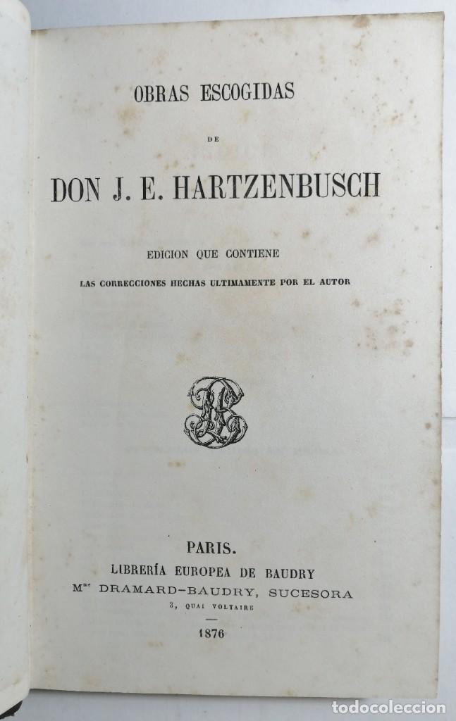 Libros antiguos: J. E. HARTZENBUSCH. OBRAS ESCOGIDAS. 1876. - Foto 1