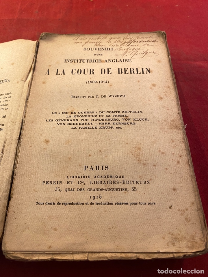Libros antiguos: A LA COUR DE BERLIN (1909-1914) - Foto 2