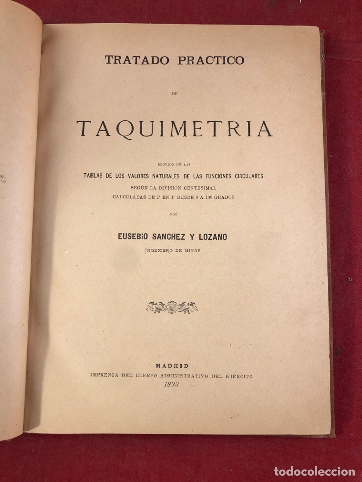 Libros antiguos: TRATADO PR&Aacute;CTICO DE TAQUIMETRIA - Foto 1