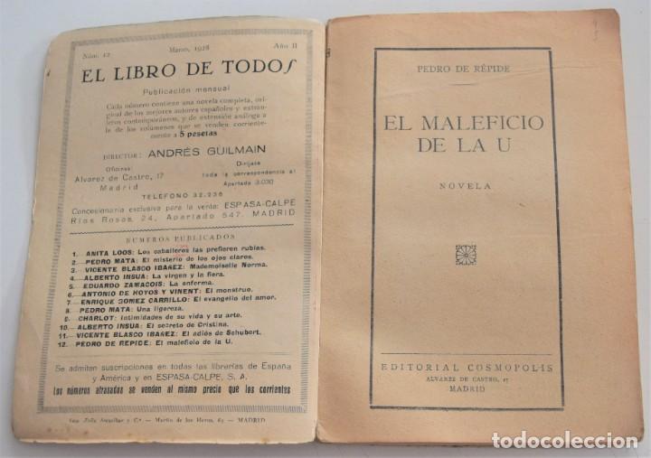 Libros antiguos: EL MALEFICIO DE LA U - PEDRO DE REPIDE - EL LIBRO DE TODOS N&ordm; 12 - A&Ntilde;O 1928 - EDITORIAL COMOPOLIS - Foto 3