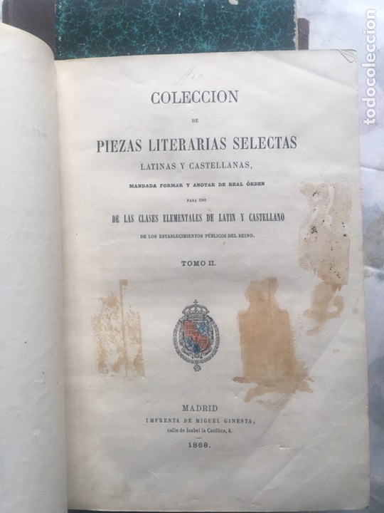Libros antiguos: Colecci&oacute;n piezas literarias selectas 1868 - Foto 1