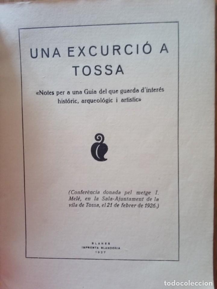Libros antiguos: Una excursi&oacute; a Tossa. 1927. - Foto 2