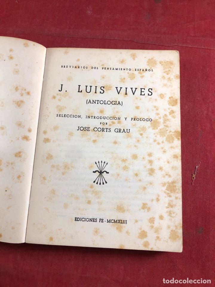 Libros antiguos: J. LUIS VIVES ANTOLOG&Iacute;A - Foto 2