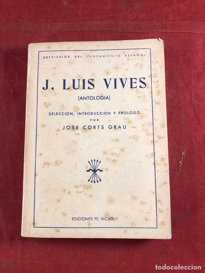 Libros antiguos: J. LUIS VIVES ANTOLOG&Iacute;A - Foto 1