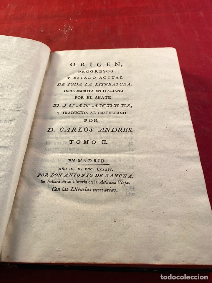 Libros antiguos: ORIGEN, PROGRESOS Y ESTADO ACTUAL DE TODA LA LITERATURA. - Foto 2
