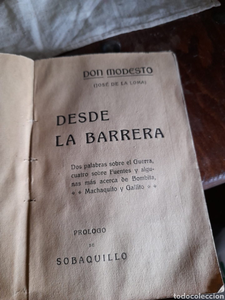 Libros antiguos: Desde La Barrera, por Don Modesto de 1910 - Foto 2