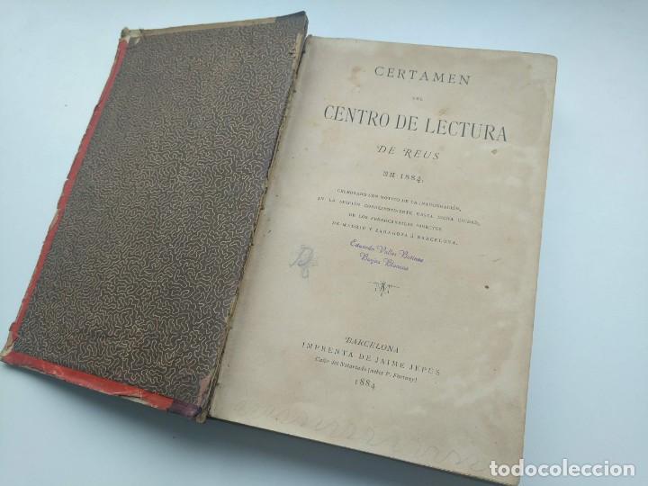 Libros antiguos: CERTAMEN DEL CENTRO DE LECTURA DE REUS (1884) - Foto 4