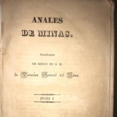 Libros antiguos: ANALES DE MINAS. AÑO 1838 - MADRID