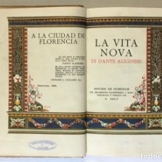 Libros antiguos: LA VITA NOVA. - ALIGHIERI, DANTE.. Lote 265703264