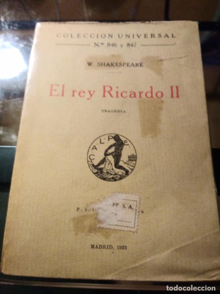 Libros antiguos: El Rey Ricardo II - Shakespeare - 1923 - Foto 1