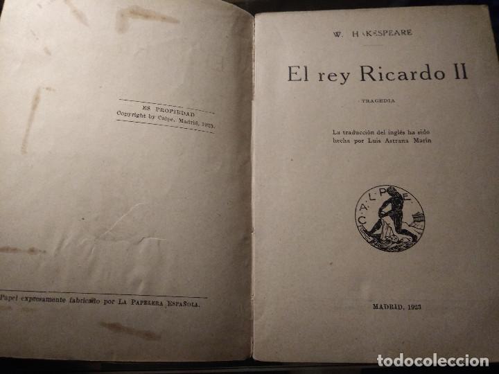 Libros antiguos: El Rey Ricardo II - Shakespeare - 1923 - Foto 3