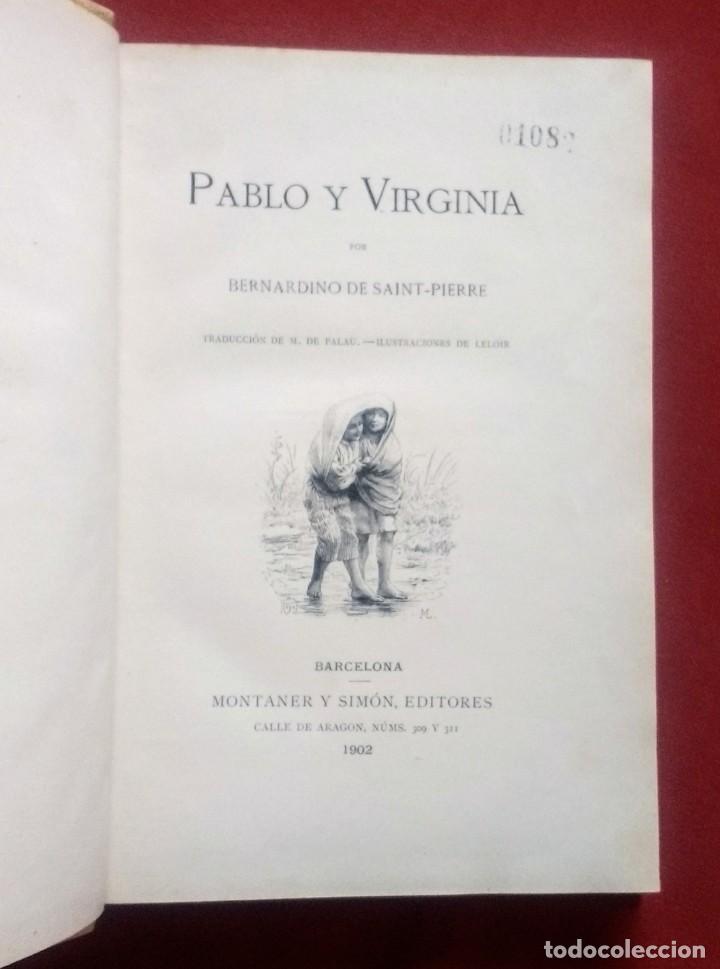 Libros antiguos: PABLO Y VIRGINIA - MONTANER Y SIMON - 1902 - Foto 2
