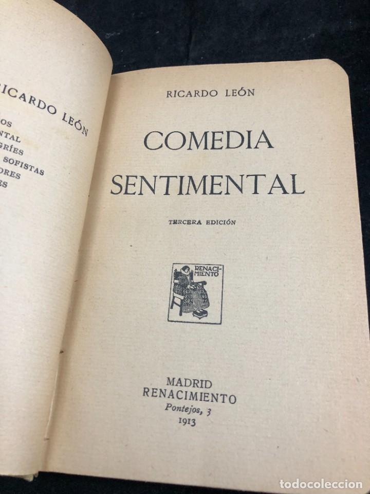 Libros antiguos: COMEDIA SENTIMENTAL. RICARDO LEON. EDICIONES RENACIMIENTO. 1913 - Foto 1