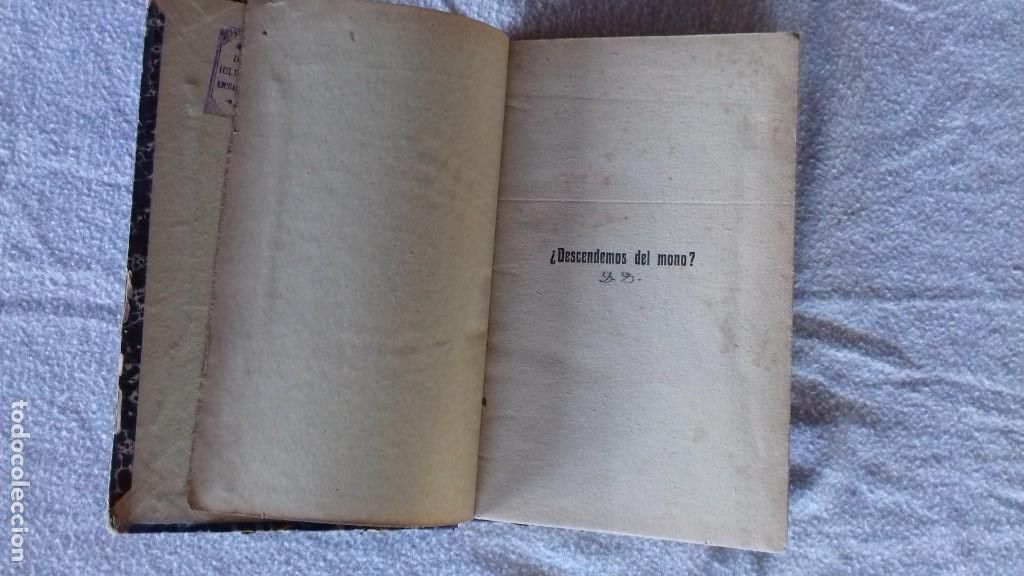 Libros antiguos: &iquest;Descendemos del mono? E. Denoy. 1906. - Foto 4